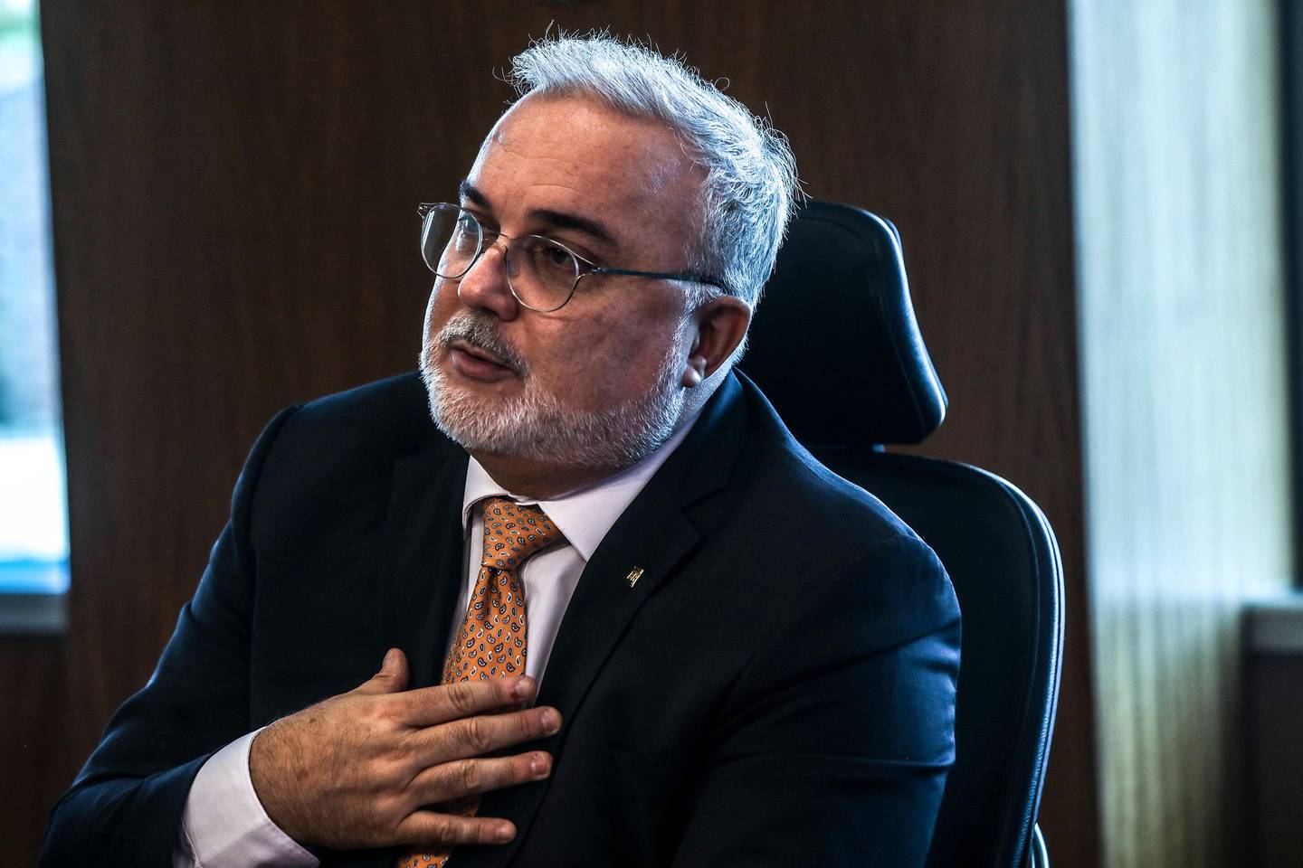 Jean Paul Prates, chief executive officer of Petroleo Brasileiro SA (Petrobras), speaks during an interview at the company headquarters in Rio de Janeiro.