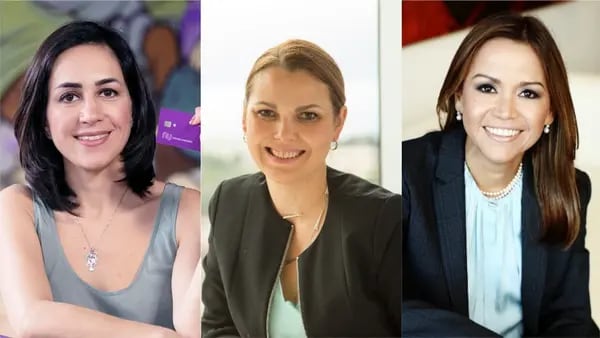Cristina Junqueira, cofundadora de Nubank; Alexandra Loboda, CEO de Maersk México y Centroamérica; y Aimeé Sentmat, presidenta de Banistmo. Fotos; LinkedIn