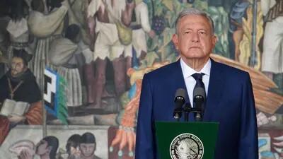 El presidente de México, Andrés Manuel López Obrador, rindió su Cuarto Informe de Gobierno al pie de los murales de Palacio Nacional. (Foto: Cortesía Presidencia de México)