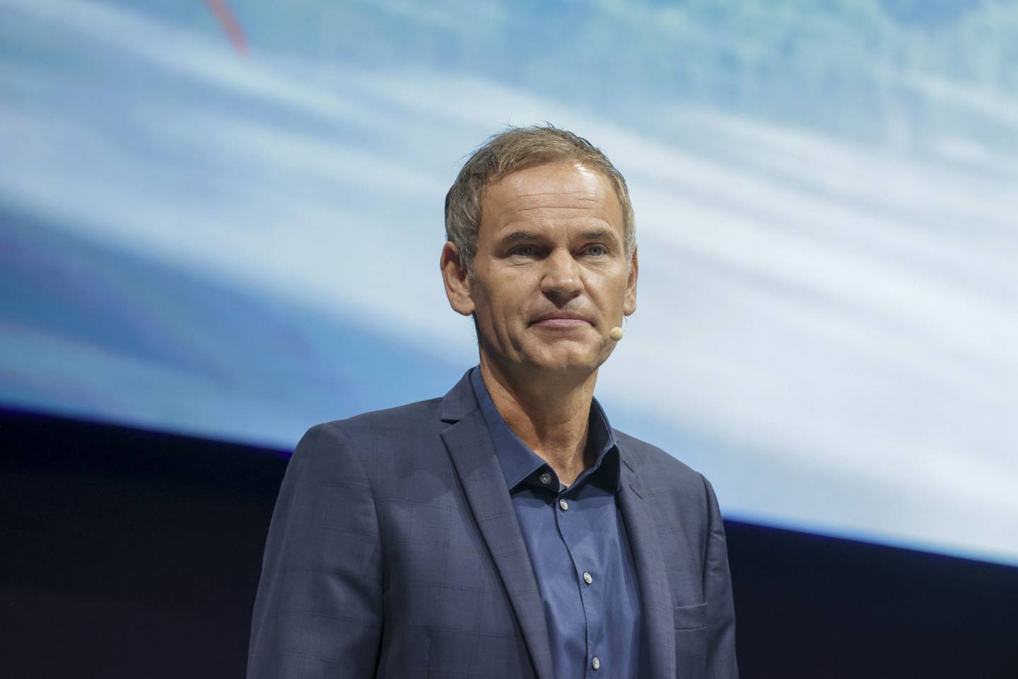 Oliver Blume, chief executive officer of Porsche AG, during a keynote speech at the IAA Munich Motor Show in Munich, Germany, on Tuesday, Sept. 7, 2021. The IAA, taking place in Munich for the first time, is the first in-person major European car show since the Coronavirus pandemic started.dfd