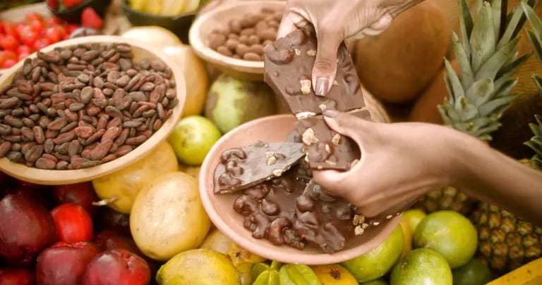 A Dengo se posicionou na faixa de chocolates premium do mercado brasileiro e faz uso de frutas e grãos que existem no país, de castanha-do-caju e cupuaçu a manga dfd