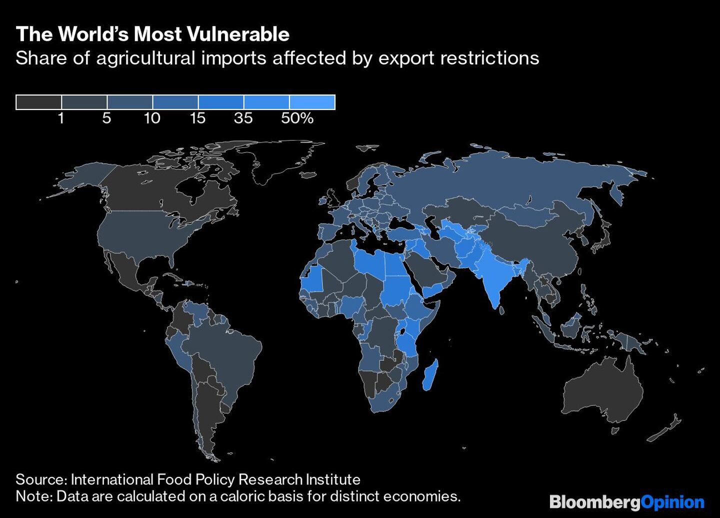 Porcentaje de importaciones agrícolas afectadas por restricciones a exportacionesdfd