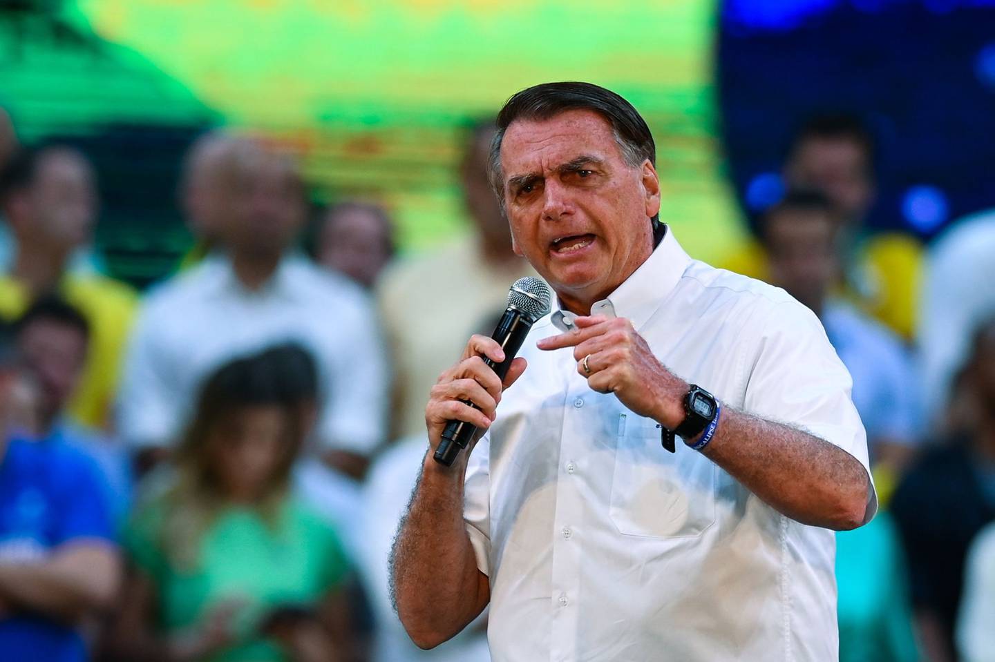 Jair Bolsonaro, presidente de Brasil, habla durante la Convención Nacional para formalizar su candidatura a un segundo mandato, en el Gimnasio Maracanazinho en Río de Janeiro, Brasil, el domingo 24 de julio de 2022.