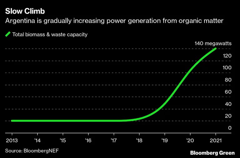 Argentina está aumentando la generación eléctrica a partir de material orgánico. dfd