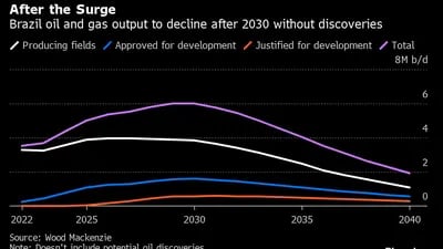 Produção de petróleo e gás no Brasil deve cair depois de 2030 se não houver novas descobertas