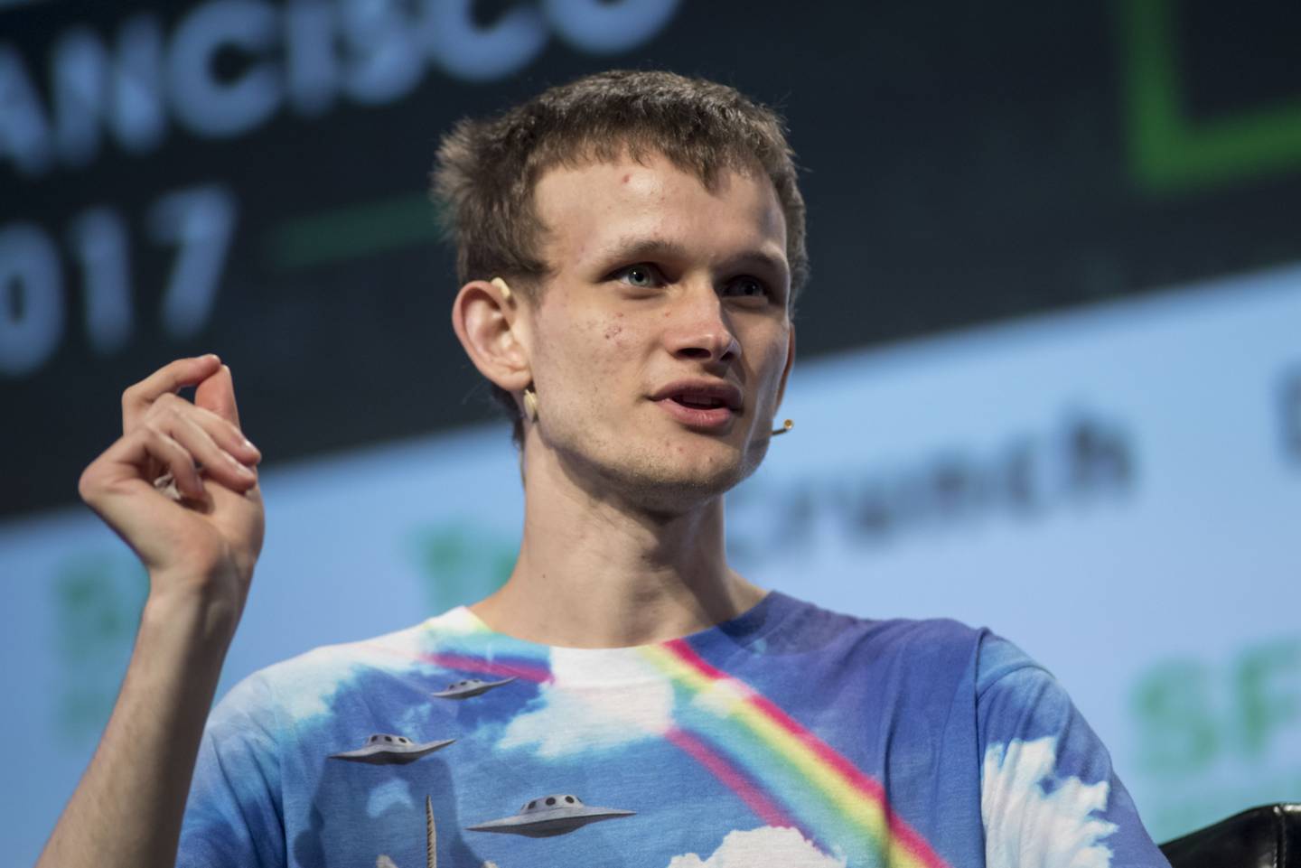 El cofundador de la Fundación Ethereum y de la revista Bitcoin, durante el TechCrunch Disrupt 2017 en San Francisco, California.