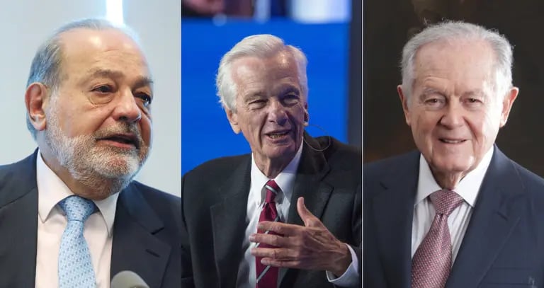 De izquierda a derecha Carlos Slim, Jorge Paulo Lemann y Luis Carlos Sarmiento.dfd