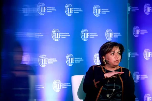 Irene Espinosa Cantellano, subgobernadora del banco central de México, durante el Foro de Perspectivas Globales del Instituto de Finanzas Internacionales (IIF) en Washington, DC, EE.UU., el miércoles 17 de abril de 2024.