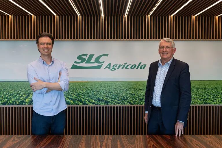 Eduardo Logemann, presidente do conselho da SLC Agrícola (à direita), e Frederico Logemann (Tiago Coelho/Bloomberg)dfd