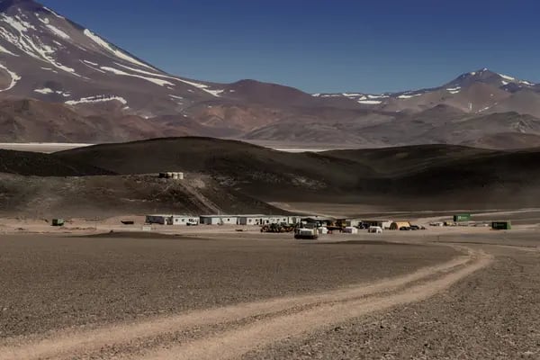 El campamento de trabajadores del proyecto minero de litio 3Q de Liex, cerca de Fiambalá, provincia de Catamarca, Argentina.