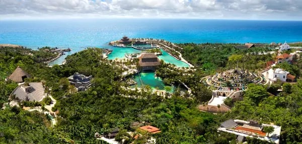 Imagen panorámica del complejo hotelero Xcaret en la Riviera Maya, en estado de Quintana Roo, uno de los principales destinos turísticos de México (Foto: Xcaret).