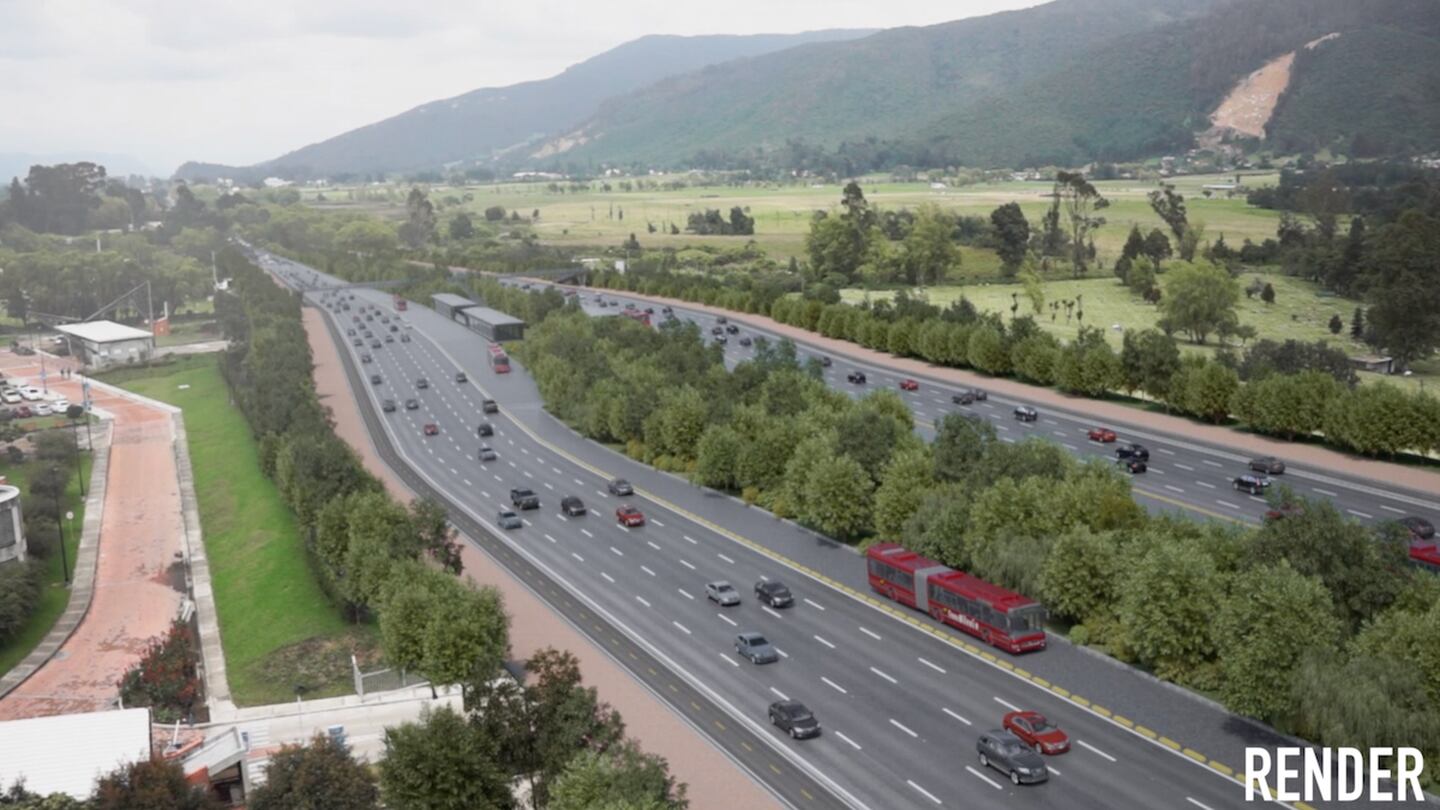 Render ampliación autopista norte Bogotá