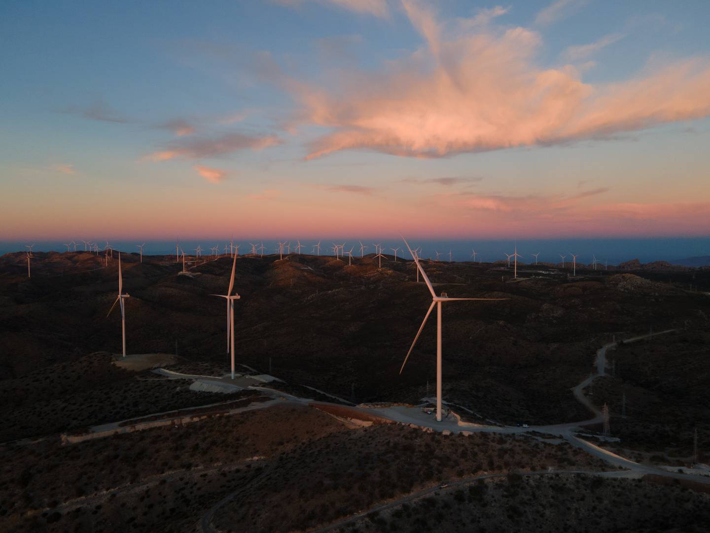 Imagen panorámica del Parque Eólico Energía Sierra Juárez, propiedad de Sempra Energy, en Tecate, Baja California (Foto: Cortesía).