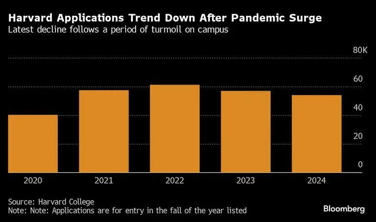 Harvard Applications Trend Down After Pandemic Surge | Latest decline follows a period of turmoil on campusdfd