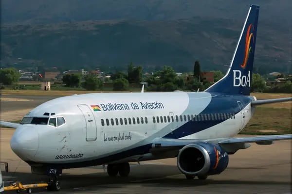 La aerolínea estatal boliviana BOA es la más grande del país.