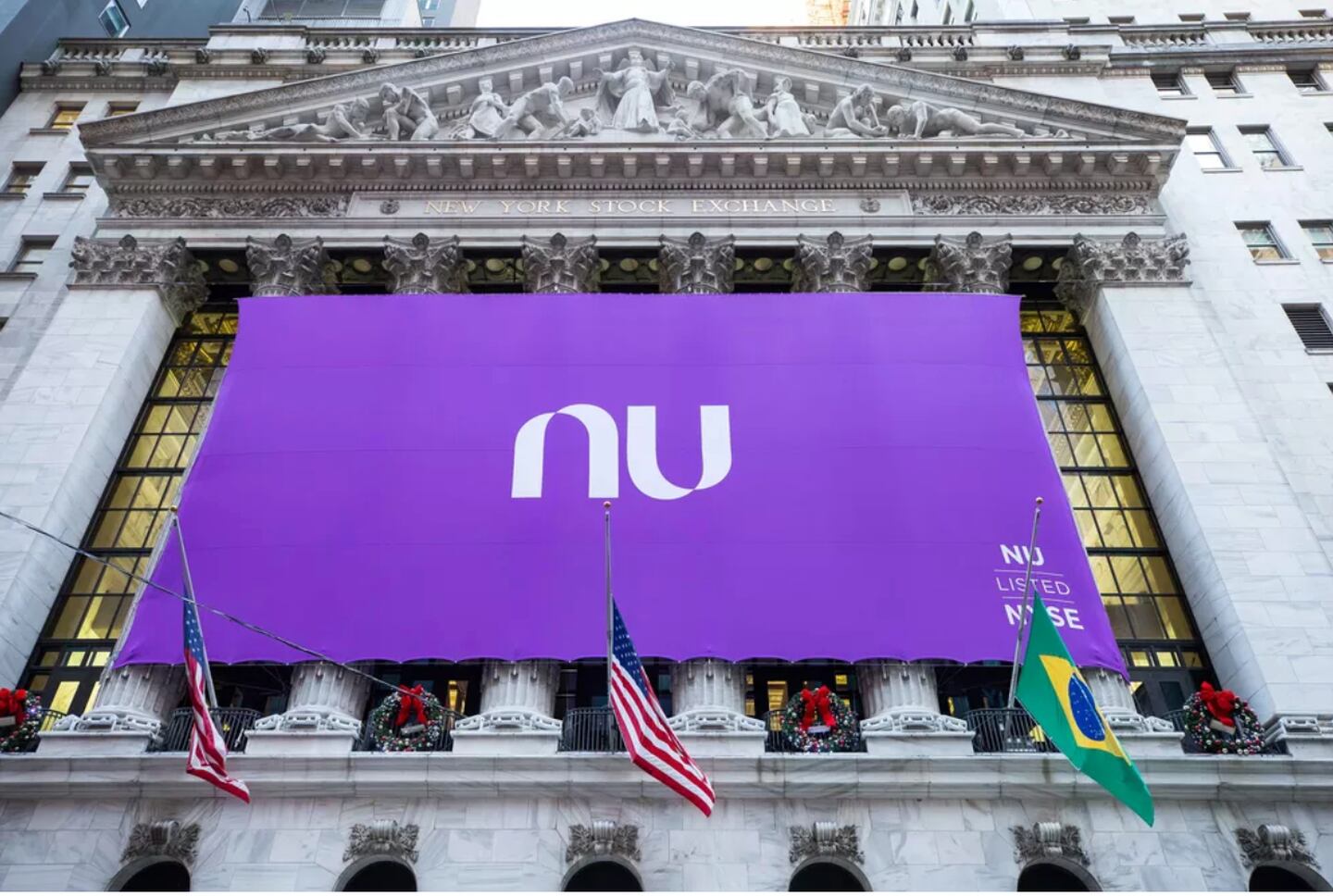 Bolsa de Nova York no dia de estreia do Nubank