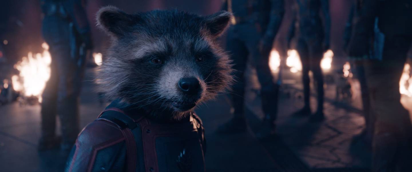 Rocket (voiced by Bradley Cooper) in Marvel Studios' Guardians of the Galaxy Vol. 3.dfd