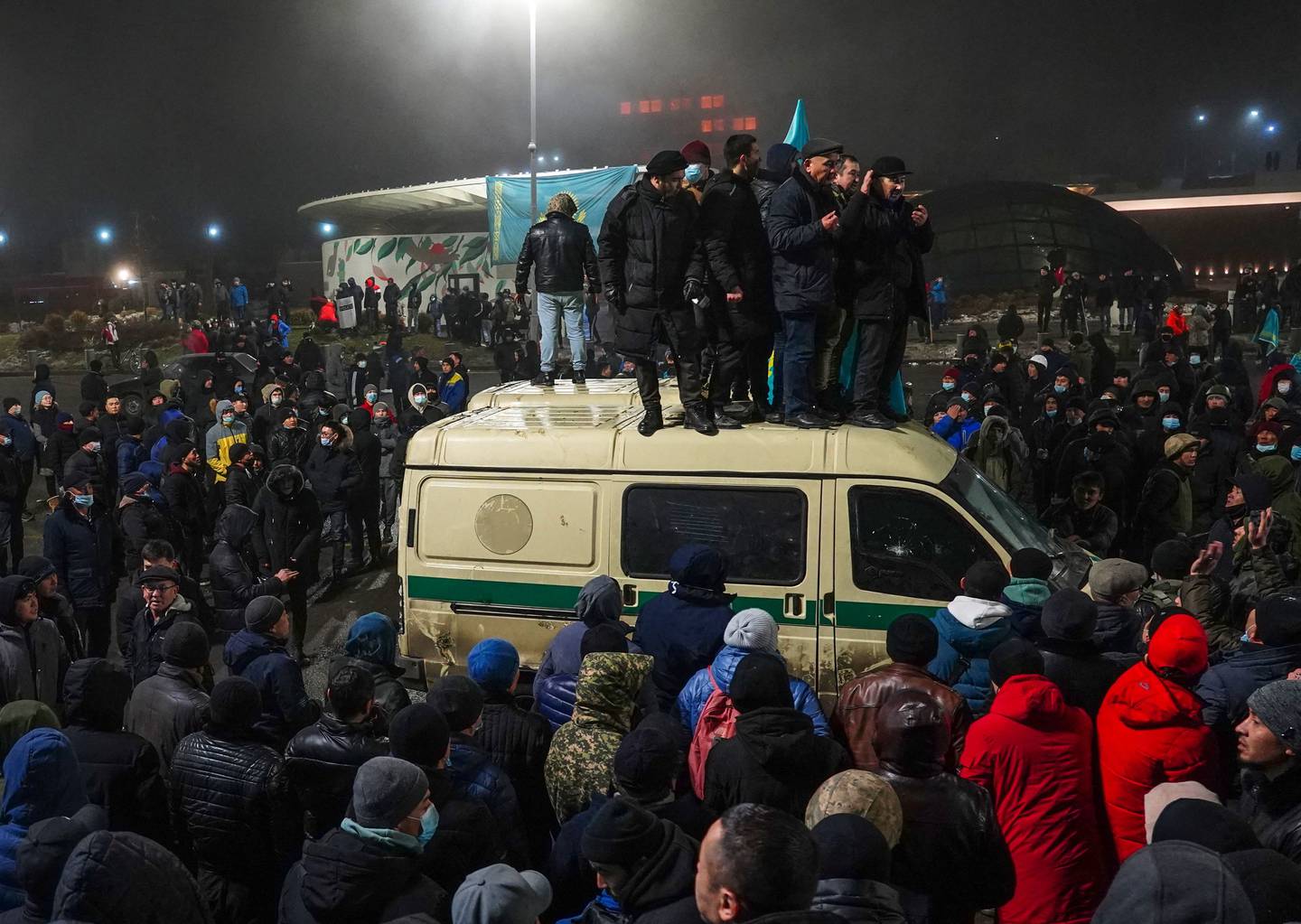 Imagen de las protestas en Kazajistán.