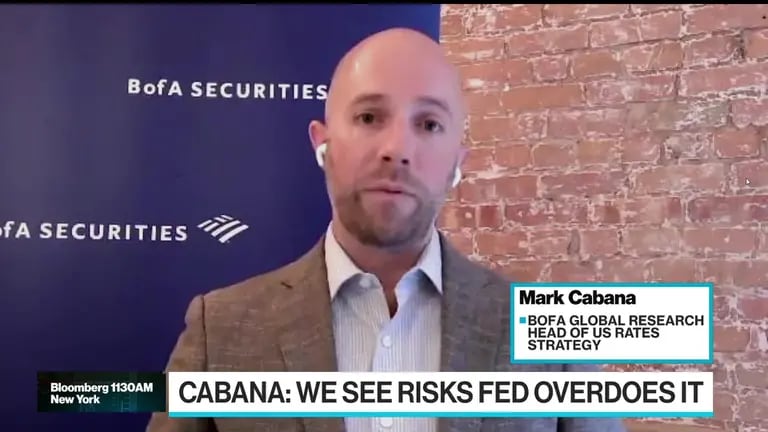 Mark Cabana, de Bank of America, habla sobre las perspectivas de la política de la Fed.Fuente: Bloombergdfd
