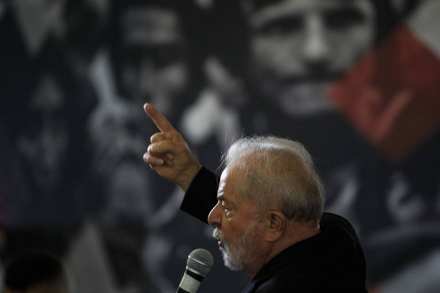 Former President Lula Speaks At The Metalworkers Union Headquarters.