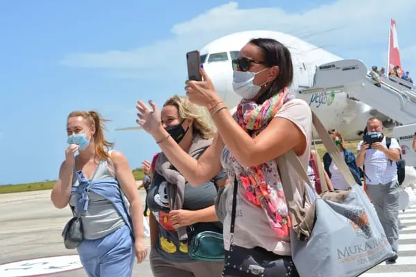 Turistas rusos llegando a Margarita en marzo 2022