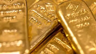 Barras de oro de doscientos cincuenta gramos en los distribuidores de lingotes de Gold Investments Ltd. en Londres, Reino Unido, el jueves 17 de marzo de 2022.