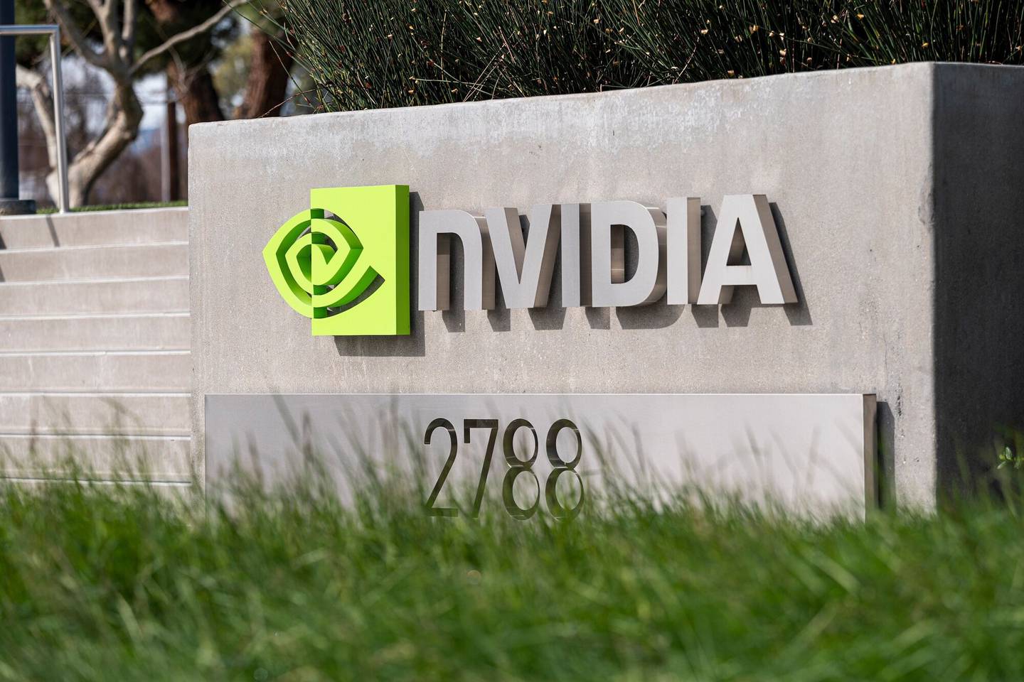 Nvidia headquarters in Santa Clara, California, U.S., on Tuesday, Feb. 23, 2021. Photographer: David Paul Morris/Bloomberg