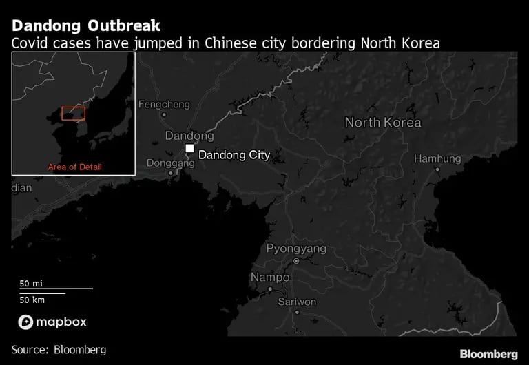 Los casos de Covid-19 se han disparado en la ciudad china fronteriza con Corea del Nortedfd