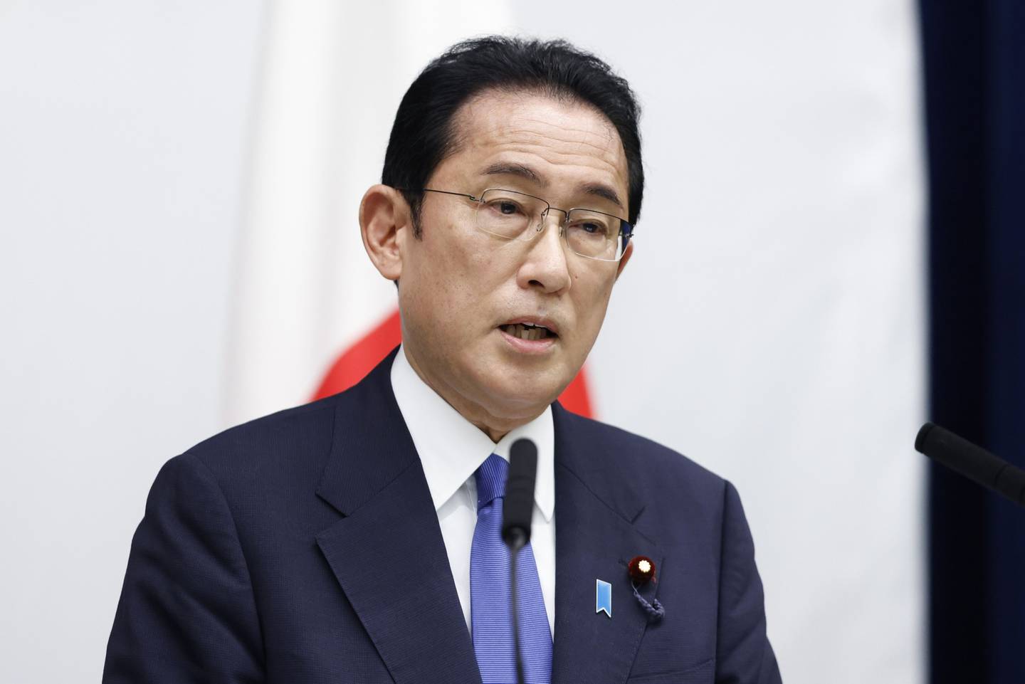 Fumio Kishida, primer ministro de Japón, habla durante una conferencia de prensa tras la reunión de líderes del Diálogo Cuadrilateral de Seguridad (Quad) en la residencia oficial del primer ministro en Tokio, Japón, el martes 24 de mayo de 2022.