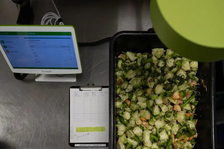 La tecnología de prevención de desperdicios de alimentos Leanpath pesa y rastrea los desperdicios en el campus de Google Bay View.dfd