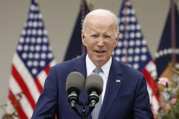 El presidente estadounidense Joe Biden habla durante un evento sobre seguridad de armas en el jardín de rosas de la Casa Blanca en Washington, DC, EE. UU., el viernes 22 de septiembre de 2023.