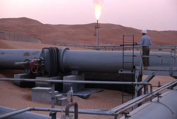 Imagen de un campo petrolero de Saudi Aramco