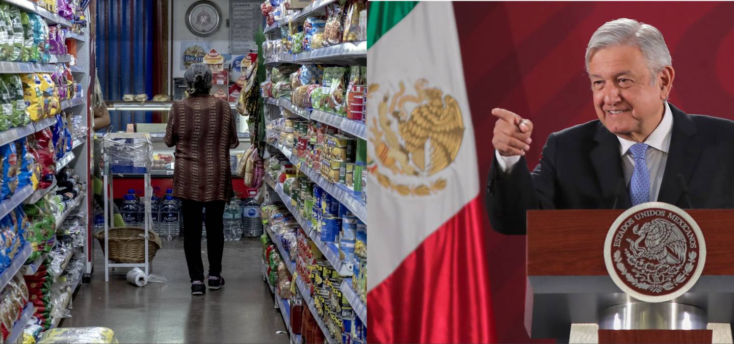 Source: Supermarket image, Bloomberg / Photo of AMLO, courtesy Government of Mexico