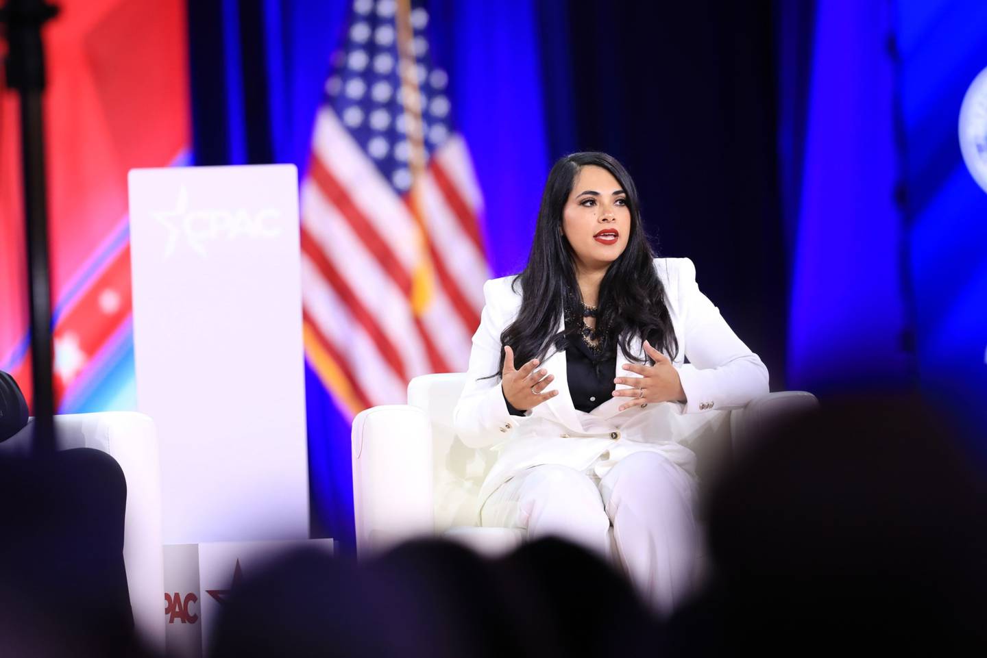 Representative Mayra Flores, a Republican from Texas, speaks during the Conservative Political Action Conference in Dallas, Texas, on Aug. 5.dfd