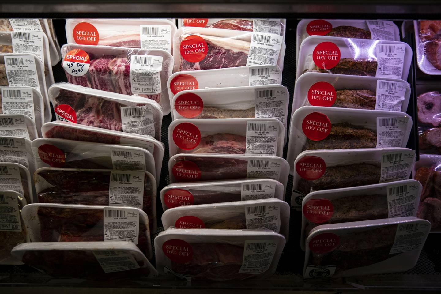 Cuts of meat on offer at a butcher shop in Washington, D.C.dfd