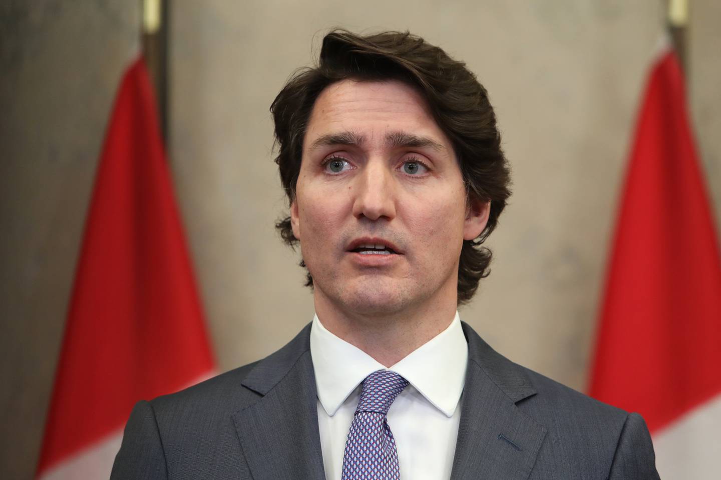 Justin Trudeau durante una conferencia de prensa en Ottawa.