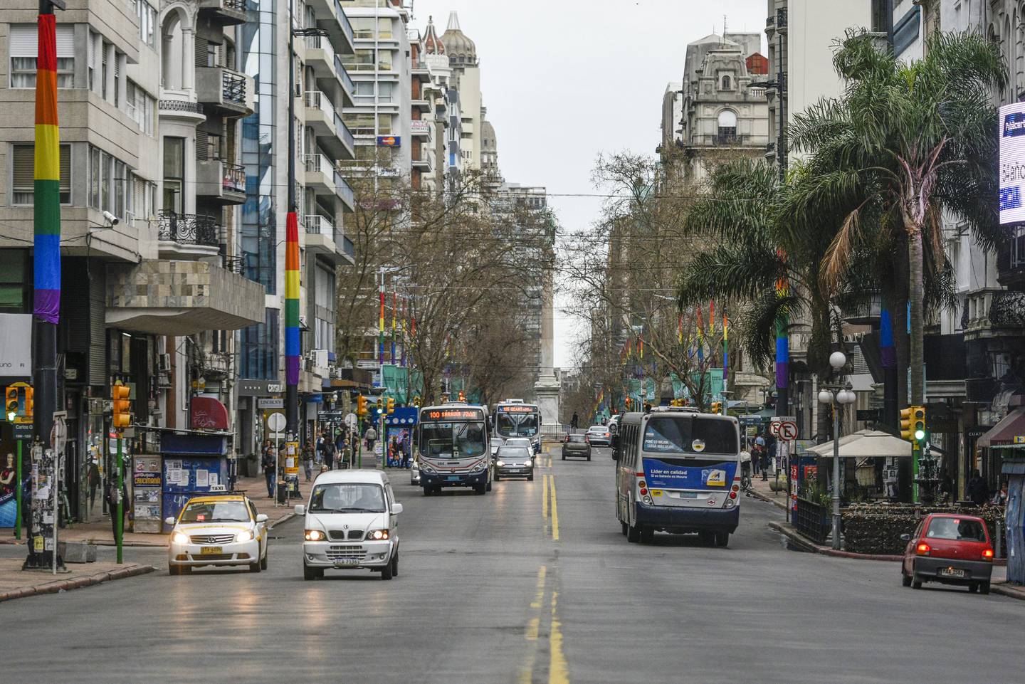 La avenida 18 de julio, en el centro de Montevideo. Foto: Intendencia de Montevideo.