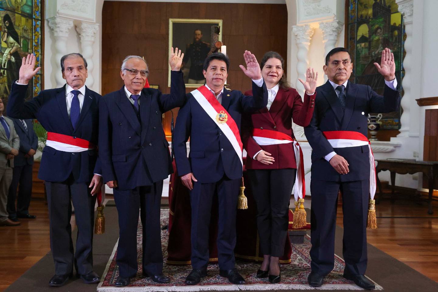 Tres nuevos ministros de Estado juramentaron en Perú este miércoles 24 de agosto de 2022, en Palacio de Gobierno. (Foto: Presidencia)