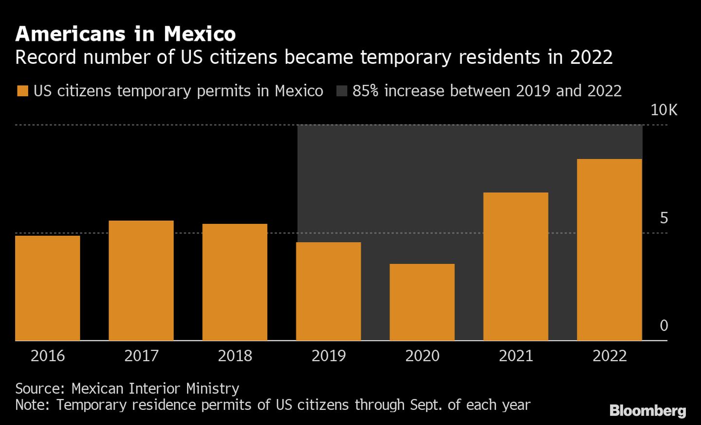 Un número récord de estadounidenses buscaron la residencia temporal en México en 2020. dfd