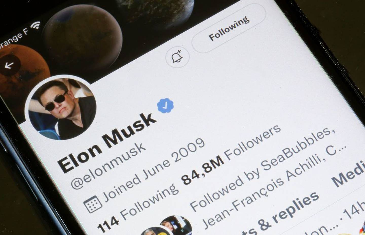 El perfil de Elon Musk en Twitter