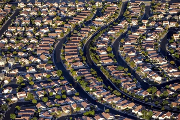 Rows of houses stand in Las Vegas, Nevada.