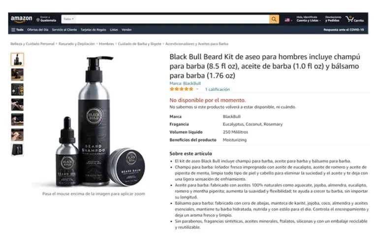 Black Bull es el producto del cuidado masculino que posicionaron en Amazon.dfd