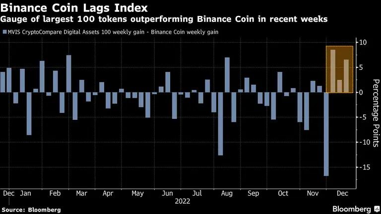 El índice de los 100 tokens más grandes supera a Binance Coin en las últimas semanasdfd