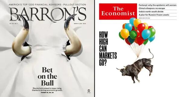 Capas da Barron's e da The Economist