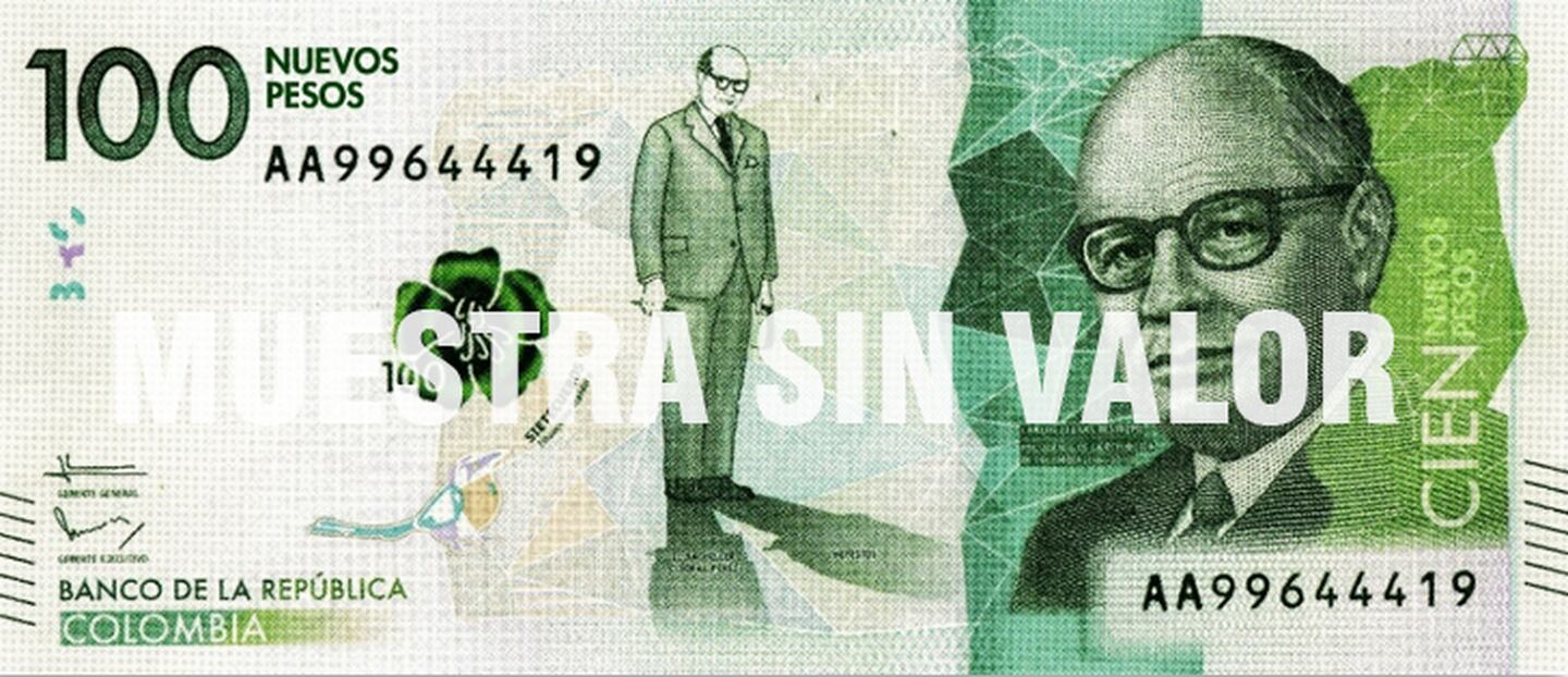 Muestra del billete de $100.000 colombianosdfd