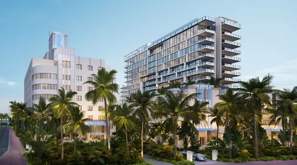 Fachada do Rosewood Residences, novo condomínio de luxo de Miami Beach