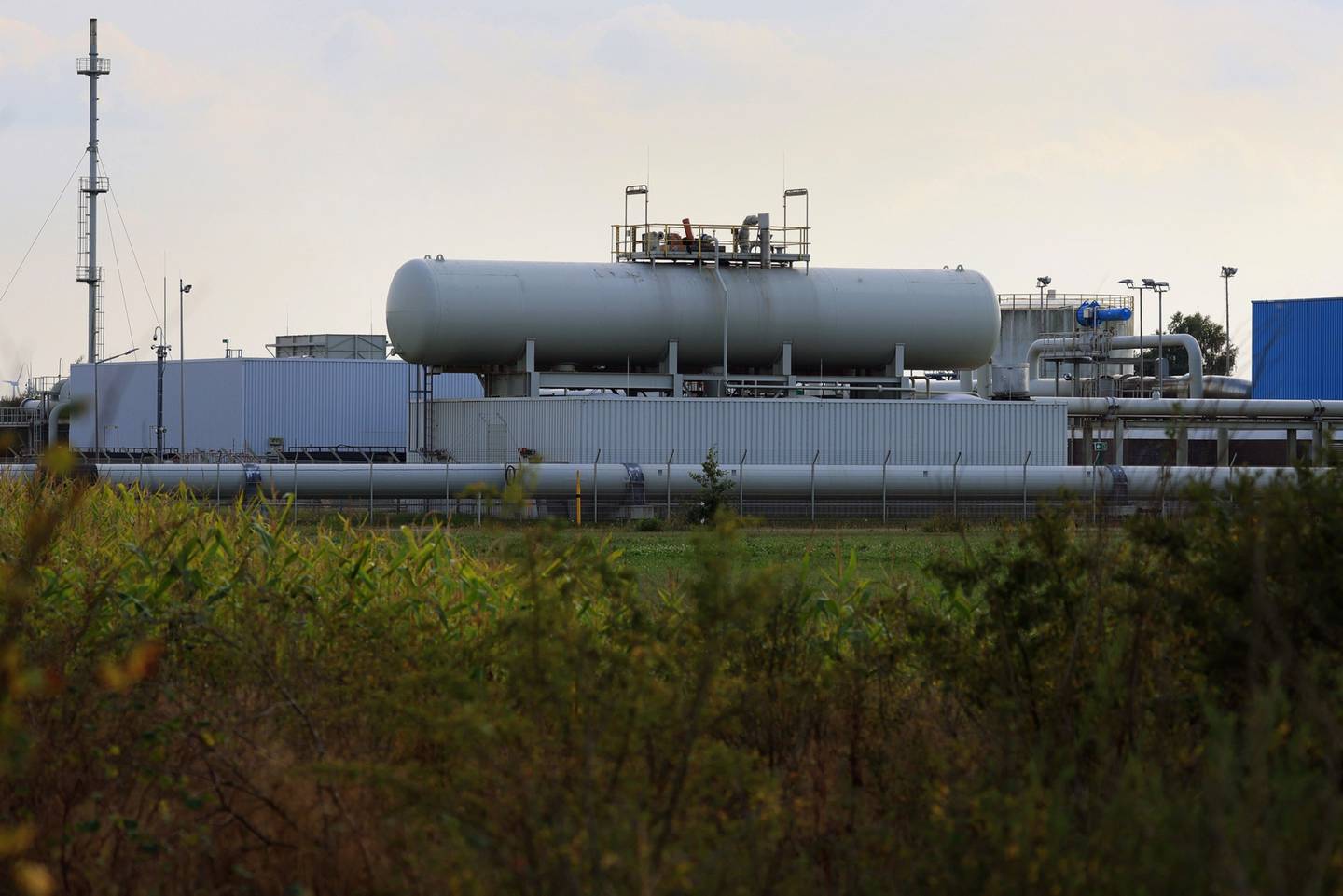 La instalación de almacenamiento de gas natural EKB, operada por Etzel-Kavernenbetriebsgesellschaft mbH & Co. KG, que está conectada a las redes de gas alemana y holandesa, en Etzel, Alemania, el miércoles 7 de septiembre de 2022.