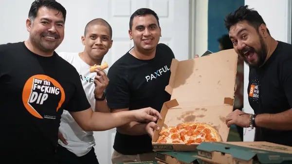 La comunidad bitcoiner salvadoreña celebró su primer Pizza Day desde la vigencia de la Ley Bitcoin. Foto: Paxful