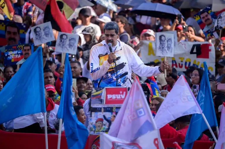 Nicolas Maduro speaks after registering his reelection campaign in Caracas on Monday.dfd