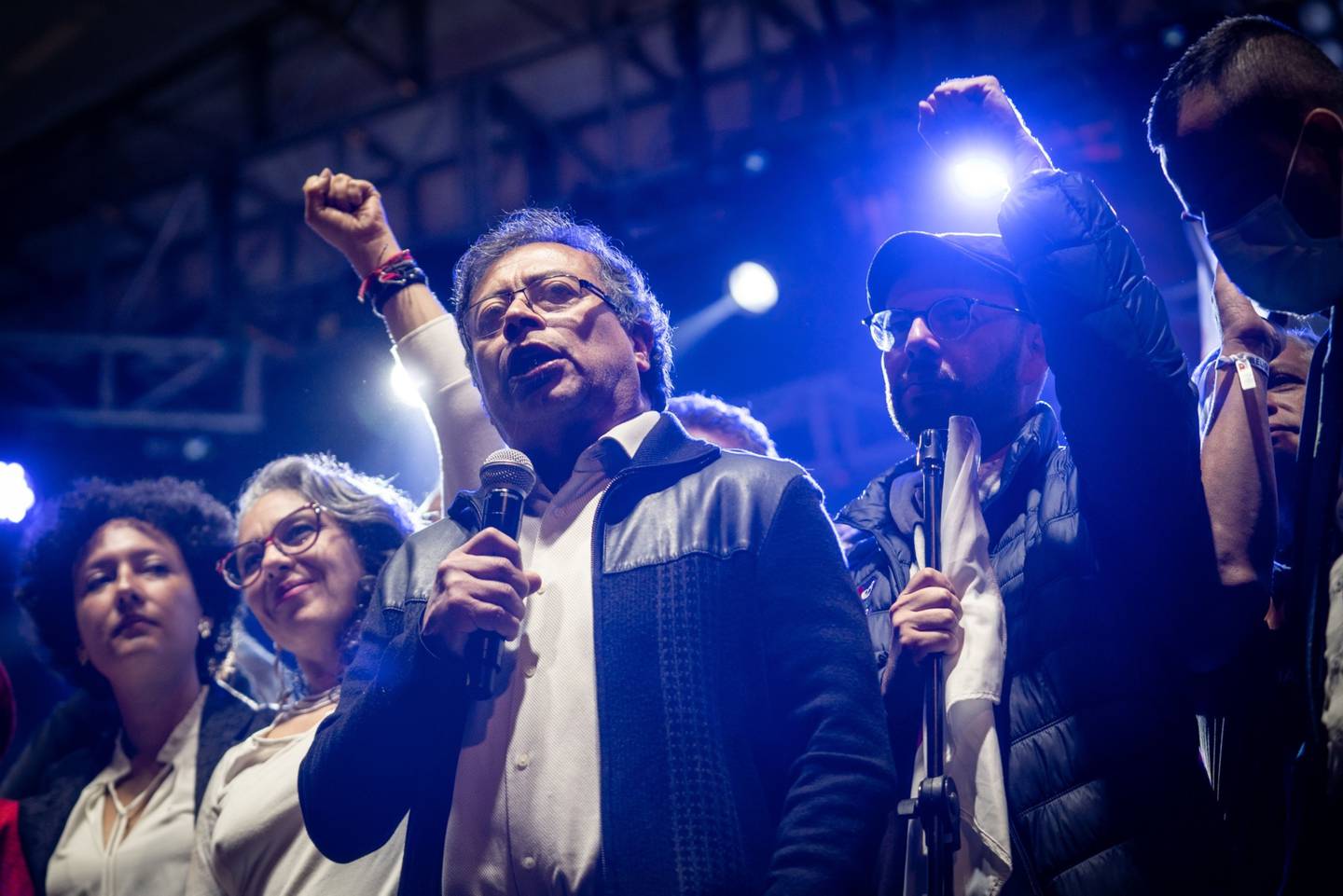 Gustavo Petro during a campaign rally in Bogota, on March 4.